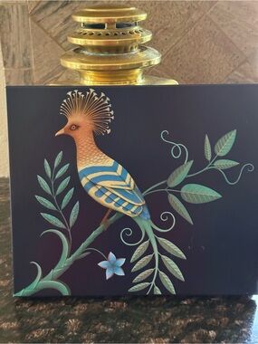 Vintage Limited Edition M&S Blue & Gold Bird of Paradise Tin